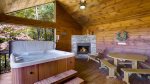 SCREENED HOT TUB PORCH w/FIREPLACE